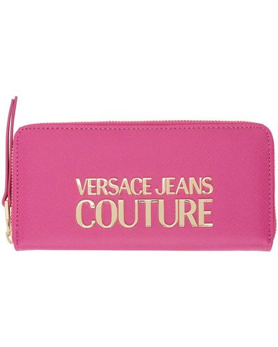 Versace Jeans Couture Portefeuille continental rose à logo
