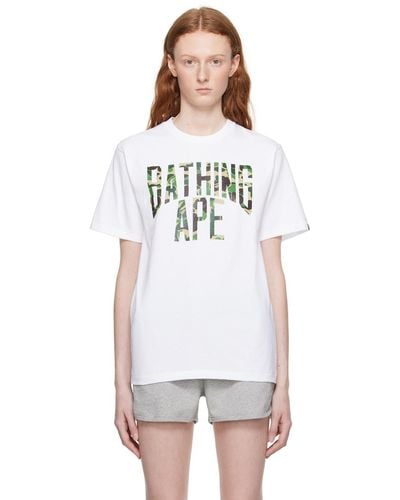A Bathing Ape White Abc Camo Nyc T-shirt