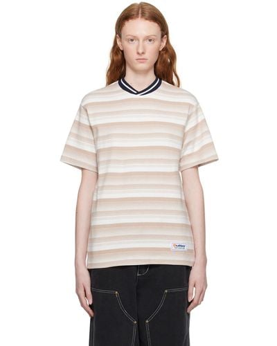 Butter Goods Taupe Striped T-shirt - White