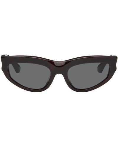 Burberry Burgundy Classic Oval Sunglasses - Black