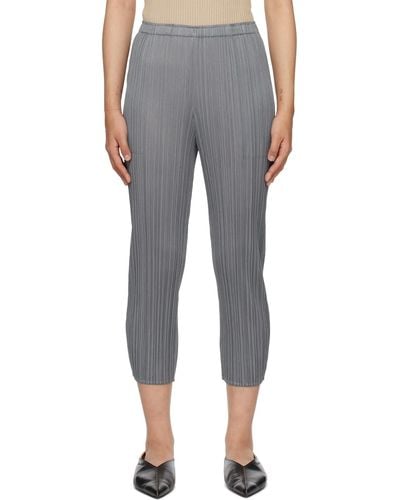 Pleats Please Issey Miyake Grey Monthly Colours December Trousers - Black