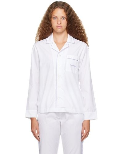 Sporty & Rich White Serif Pyjama Shirt