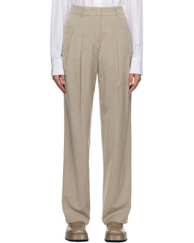 Frankie Shop Taupe Gelso Trousers - White