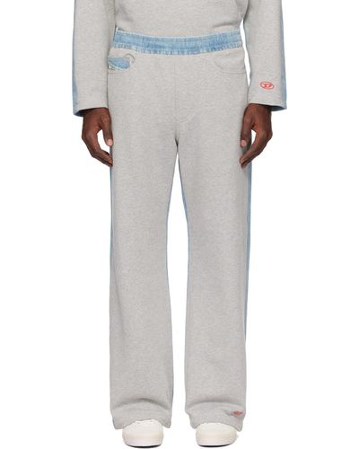 DIESEL Pantalon de survêtement p-sol-den gris et bleu - Blanc