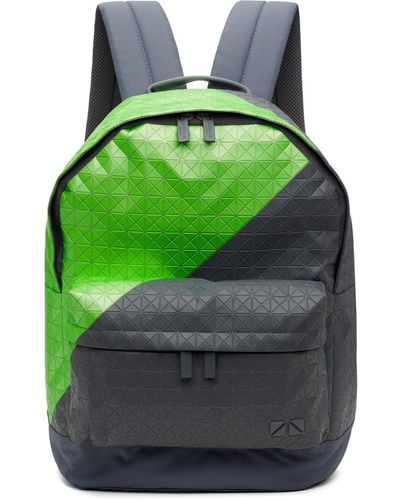 Bao Bao Issey Miyake Gray & Green Daypack Backpack