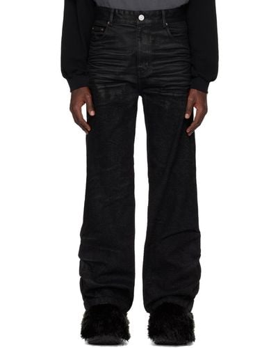 we11done Distressed Thread Jeans - Black
