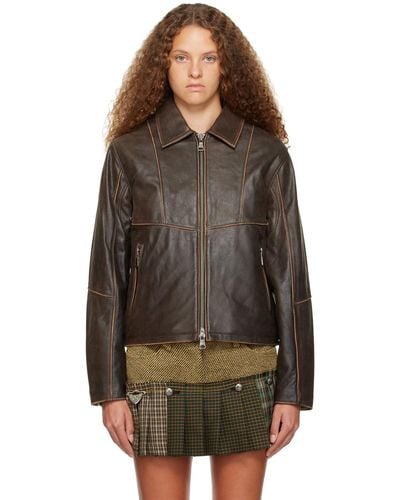 ANDERSSON BELL Dreszen Leather Jacket - Brown