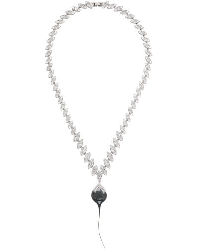 OTTOLINGER Silver & Grey Diamond Dip Necklace - Black