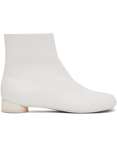 MM6 by Maison Martin Margiela Anatomic 30mm Leather Ankle Boots - White