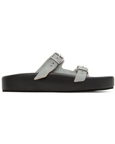 MM6 by Maison Martin Margiela Black & Gray Leather Sandals