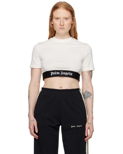 Palm Angels Off-white Crewneck T-shirt - Black