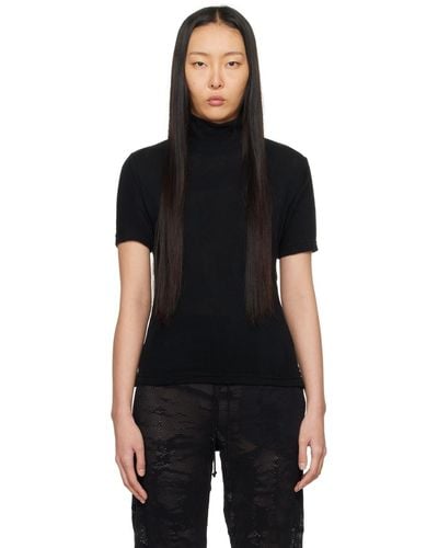 Y's Yohji Yamamoto Pattern Turtleneck - Black