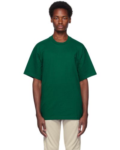 adidas Originals ーン ロゴ刺繍 Tシャツ - グリーン
