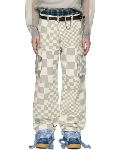 ERL Printed Cargo Pants - White