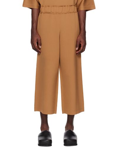 132 5. Issey Miyake Pantalon ample brun clair - Multicolore