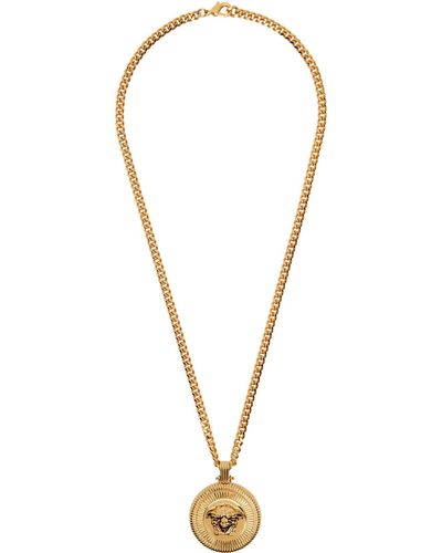 Versace Gold Medusa biggie Necklace - Black