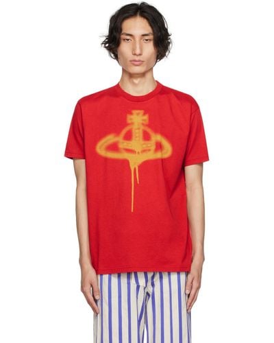 Vivienne Westwood T-shirt rouge à orbe à effet aérosol