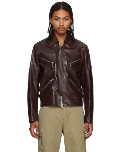 Our Legacy Red Demon Leather Jacket - Brown