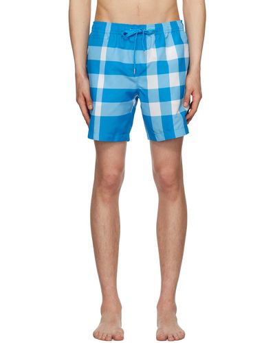 Burberry Blue exaggerated Check Swim Shorts