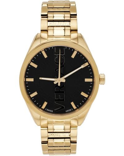 Versace ゴールド V-vertical 腕時計 - ブラック