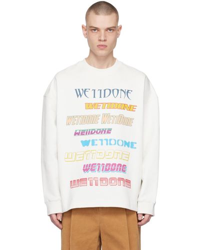 we11done Printed Sweatshirt - White