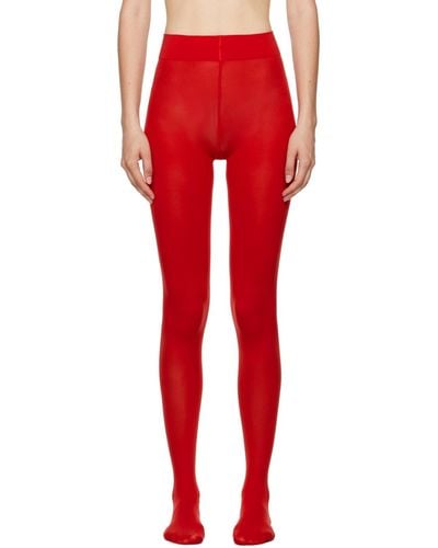 Wolford Velvet De Luxe 66 Tights - Red