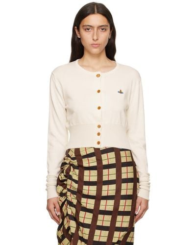 Vivienne Westwood Off-white Bea Cropped Cardigan - Multicolour