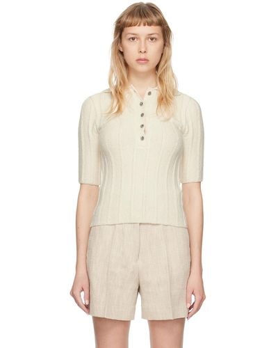House of Dagmar Off- Wide Rib Polo - Natural