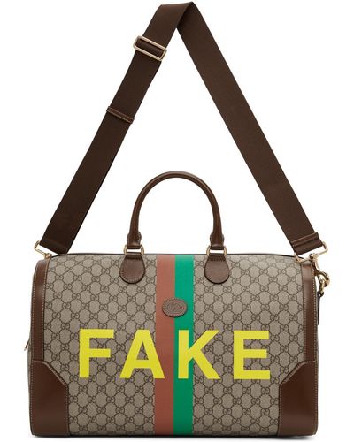 Gucci Medium 'not/fake' GG Carry-on Duffle Bag - Natural