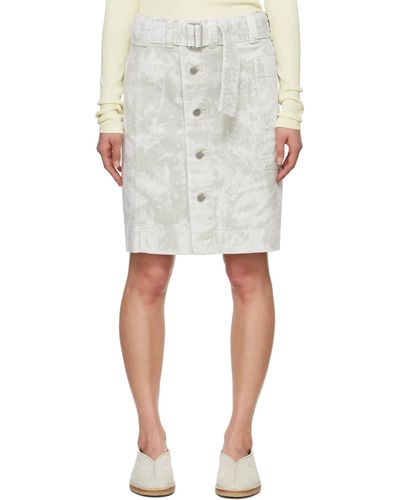 Lemaire Mini-jupe de style tablier grise en denim - Multicolore