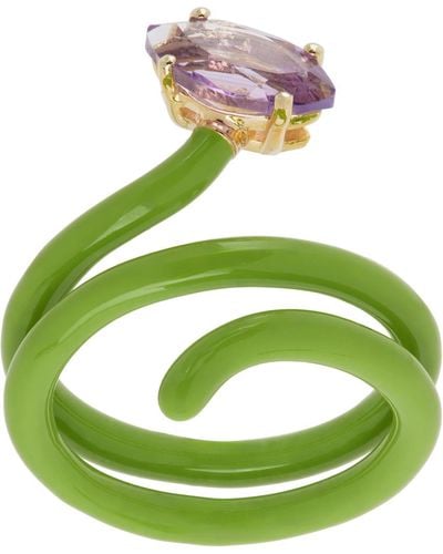 Bea Bongiasca Looped Vine Ring - Green