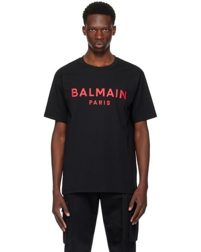 Balmain Paris Print T-shirt - Black