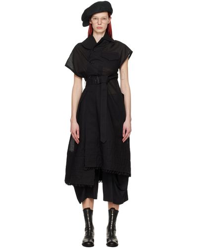 Tao Comme Des Garçons Belted Coat - Black