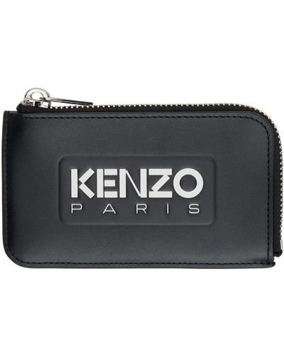 KENZO Porte-cartes noir à logos - paris