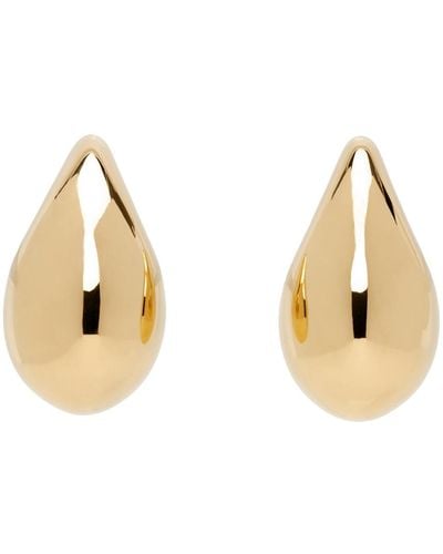 Bottega Veneta Gold Large Drop Earrings - Black