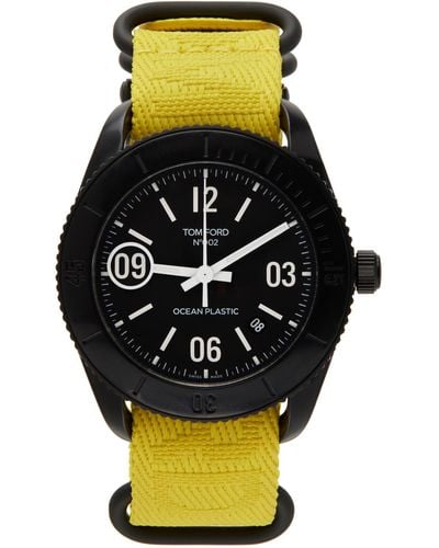 Tom Ford 002 Ocean Plastic Sport Watch - Black