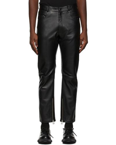 Martin Asbjorn Pantalon willy noir en cuir exclusif à ssense