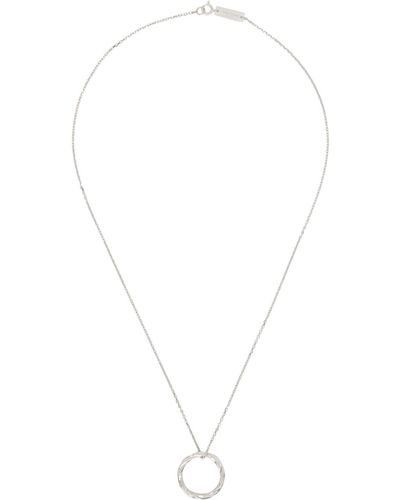 Maison Margiela Silver Twisted Pendant Necklace - White