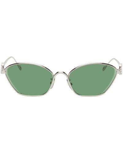 Loewe Silver Anagram Hexagonal Cat-eye Sunglasses - Green