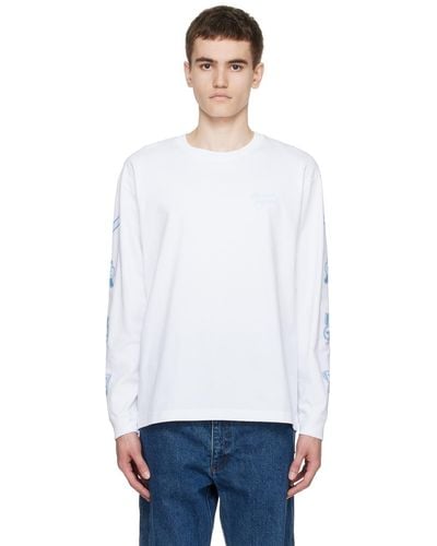 Maison Kitsuné White Printed Long Sleeve T-shirt