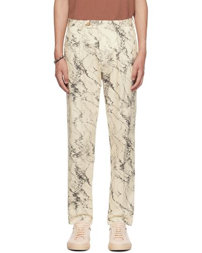 Paul Smith Pantalon blanc à motif graphique imprimé - Neutre