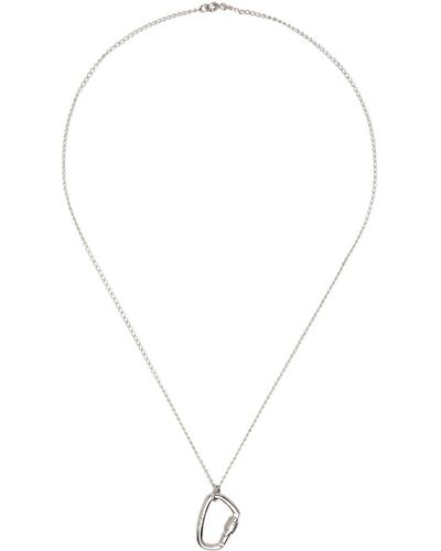 A.P.C. . Silver Lock Necklace - White