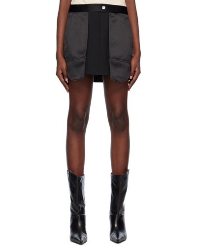 Helmut Lang Mini-jupe noire à assemblage inversé