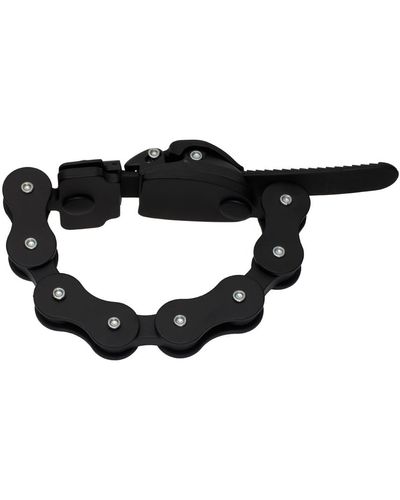 Innerraum Grand bracelet object b06 noir en chaine à rouleaux