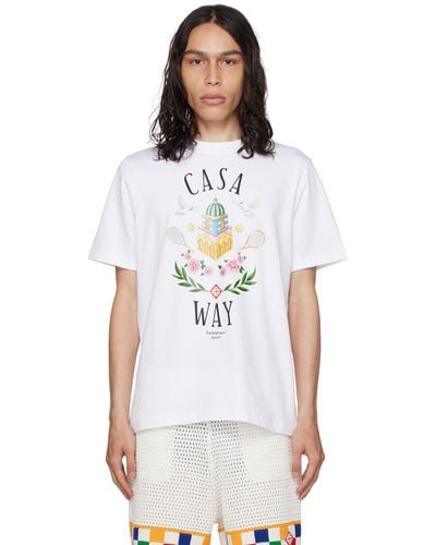 Casablancabrand Graphic-print Organic-cotton T-shirt X - White