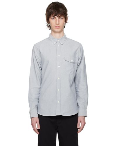 Norse Projects Chemise silas bleue - Gris