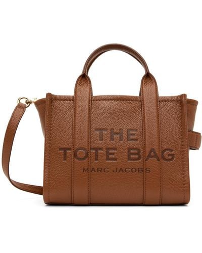 Marc Jacobs Petit cabas 'the tote bag' brun en cuir - Marron