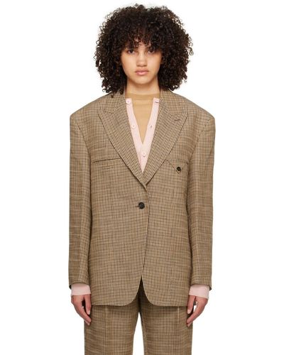 Acne Studios Veston brun à simple boutonnage - Multicolore