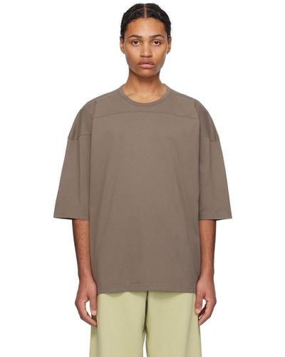 MM6 by Maison Martin Margiela Taupe Dropped Shoulder T-shirt - Multicolor