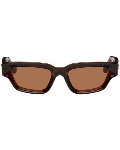 Bottega Veneta Brown Sharp Square Sunglasses - Black